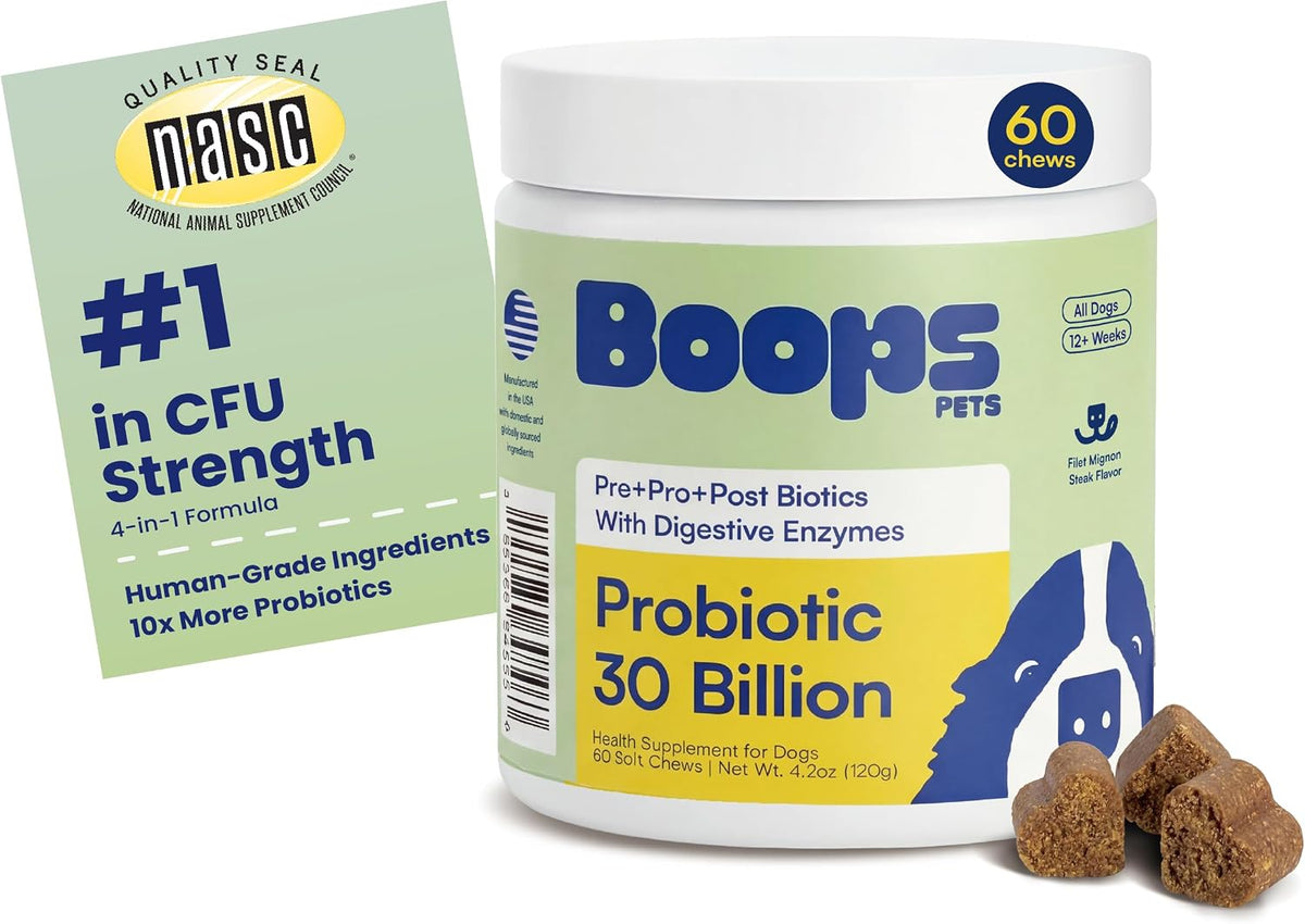 Probiotics for Dogs - 30 Billion CFU with Prebiotics & Digestive Enzymes